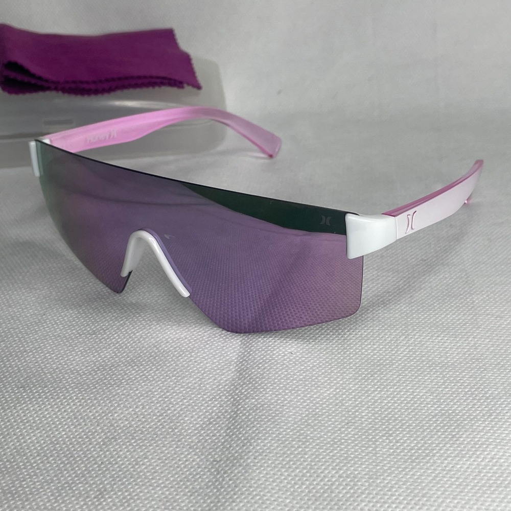 Hurley Big Sur Polarized Sunglasses White Galactic Purple Acetate HSL3002